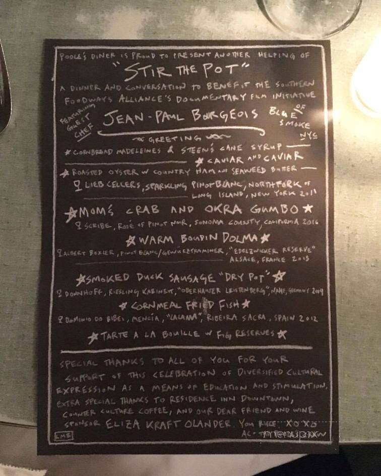 Poole's Diner - Raleigh, NC menu_pic