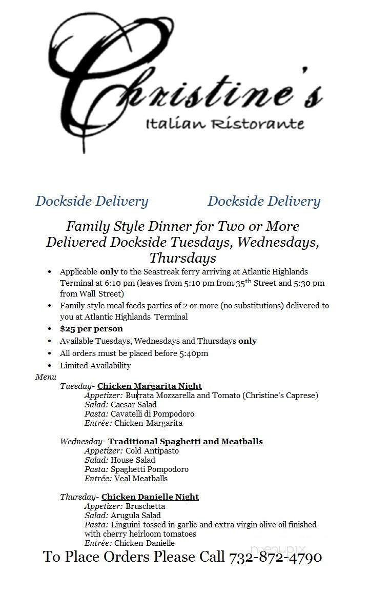 Christines Italian - Atlantic Highlands, NJ menu_pic
