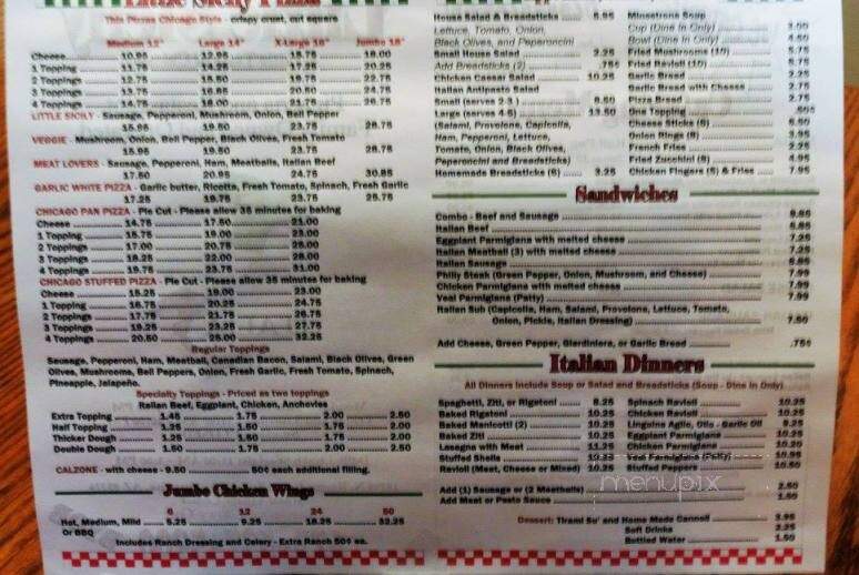 Little Sicily Pizza & Restaurant - Alfred Station, NY menu_pic