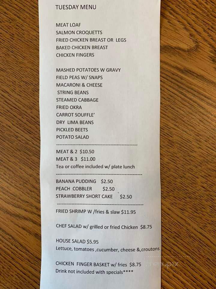 Sisters Restaurant - Troy, AL menu_pic