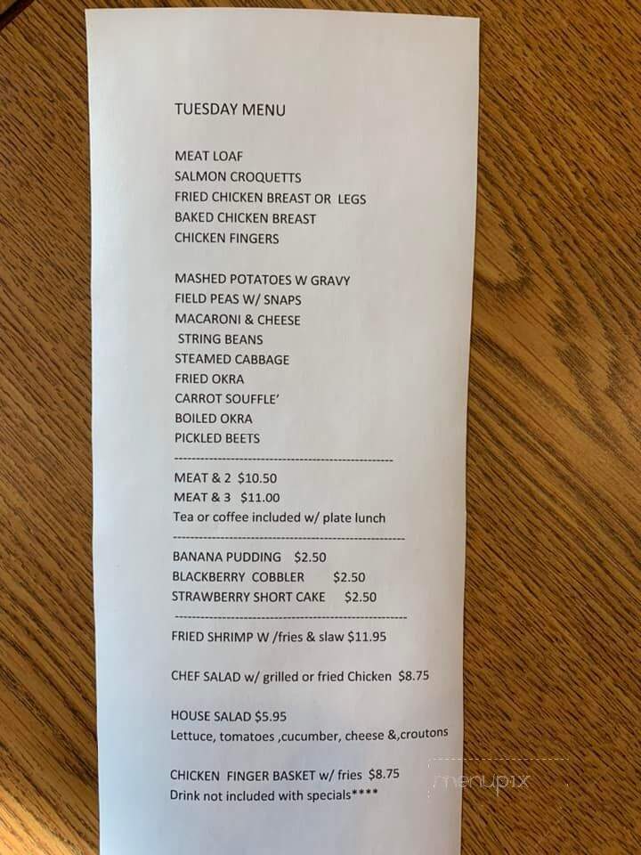 Sisters Restaurant - Troy, AL menu_pic