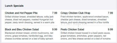 Stonebridge Grille - Boardman, OH menu_pic