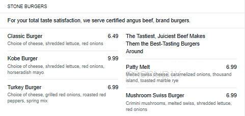 Stonebridge Grille - Boardman, OH menu_pic