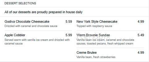 Stonebridge Grille - Boardman, OH menu_pic