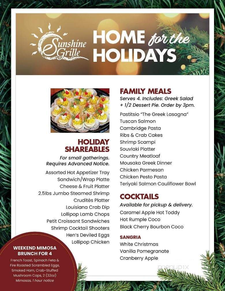 Sunshine Grill - Fork, MD menu_pic
