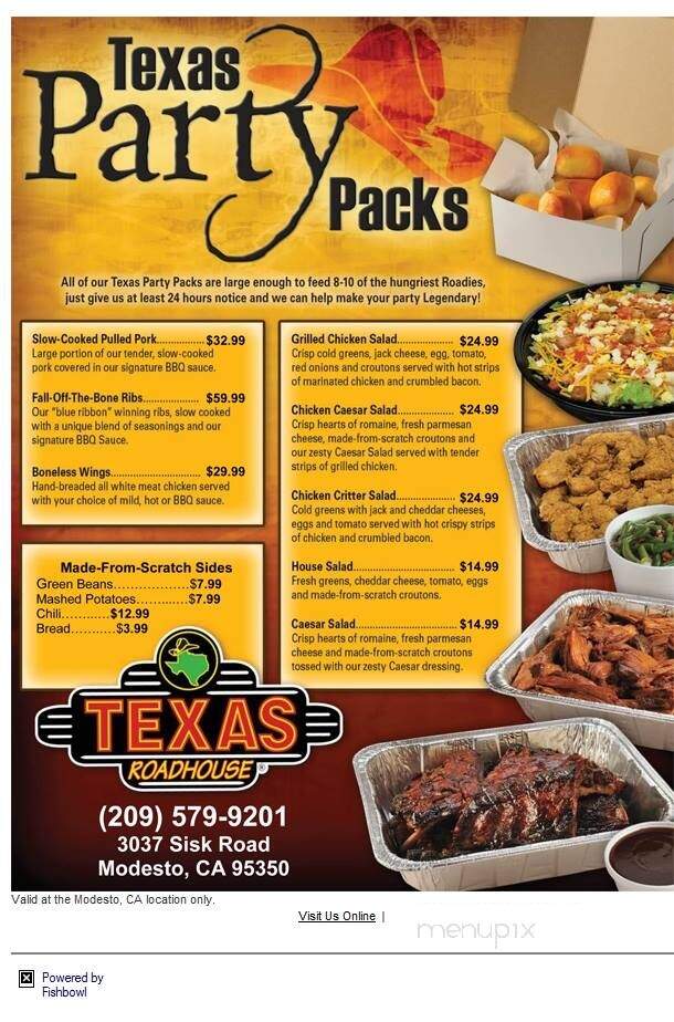 Texas Roadhouse - Modesto, CA menu_pic