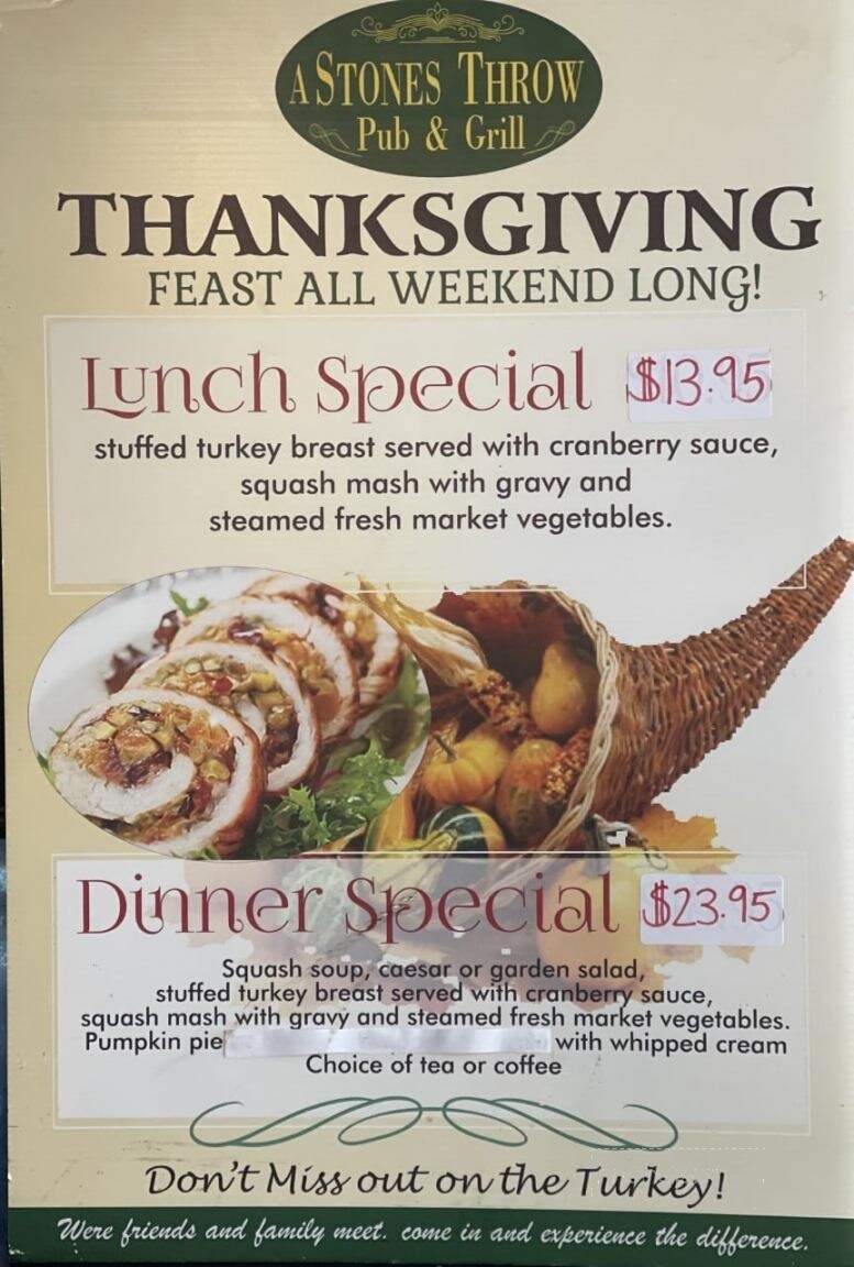 A Stones Throw Pub & Grill - Bowmanville, ON menu_pic