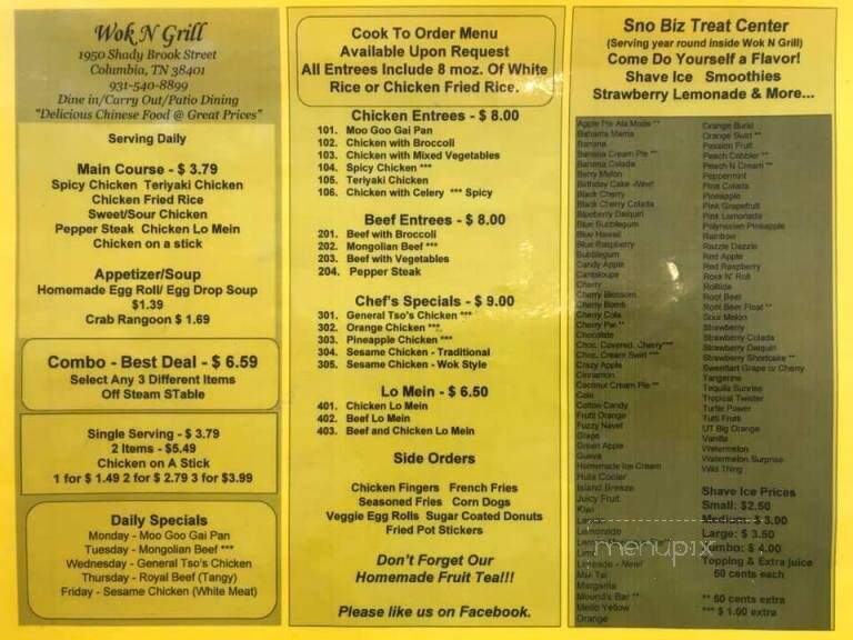 Wok N'Grill - Columbia, TN menu_pic