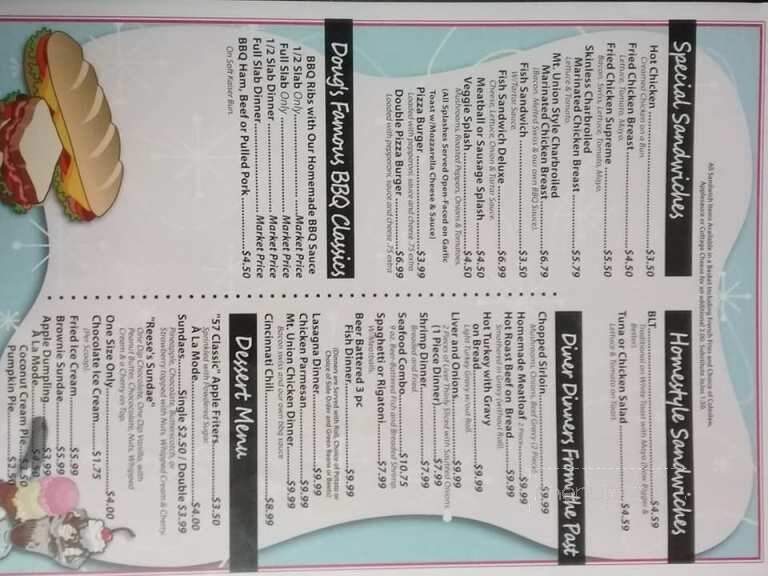 Doug's Classic 57 Drive In - Alliance, OH menu_pic