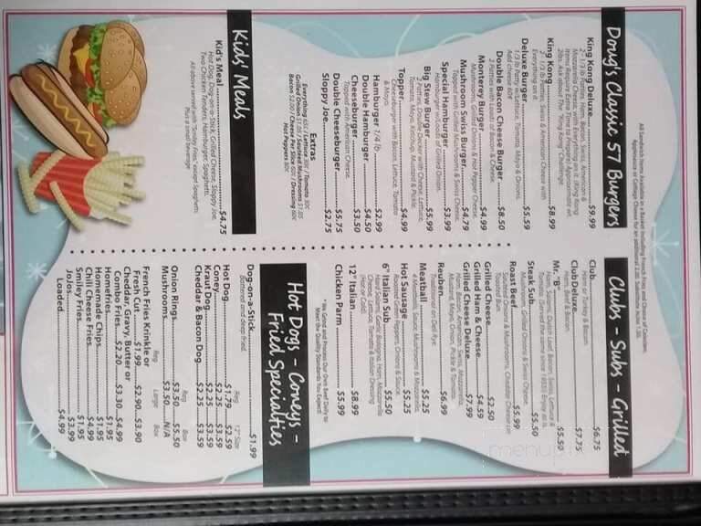 Doug's Classic 57 Drive In - Alliance, OH menu_pic