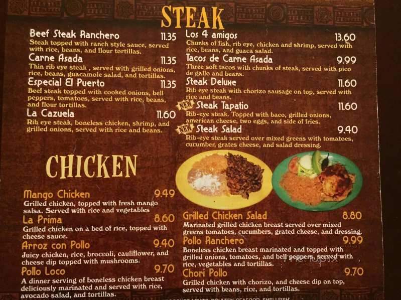 El Puerto - McCook, NE menu_pic