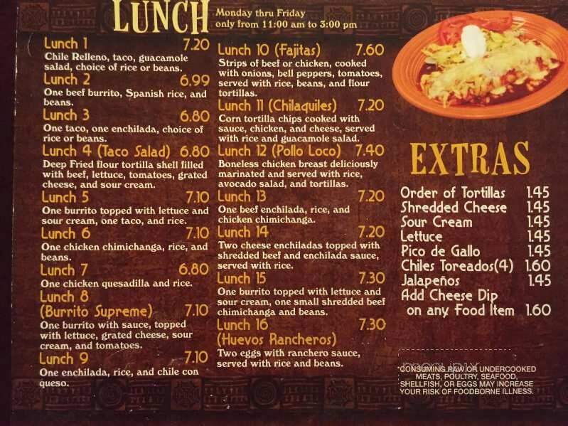 El Puerto - McCook, NE menu_pic