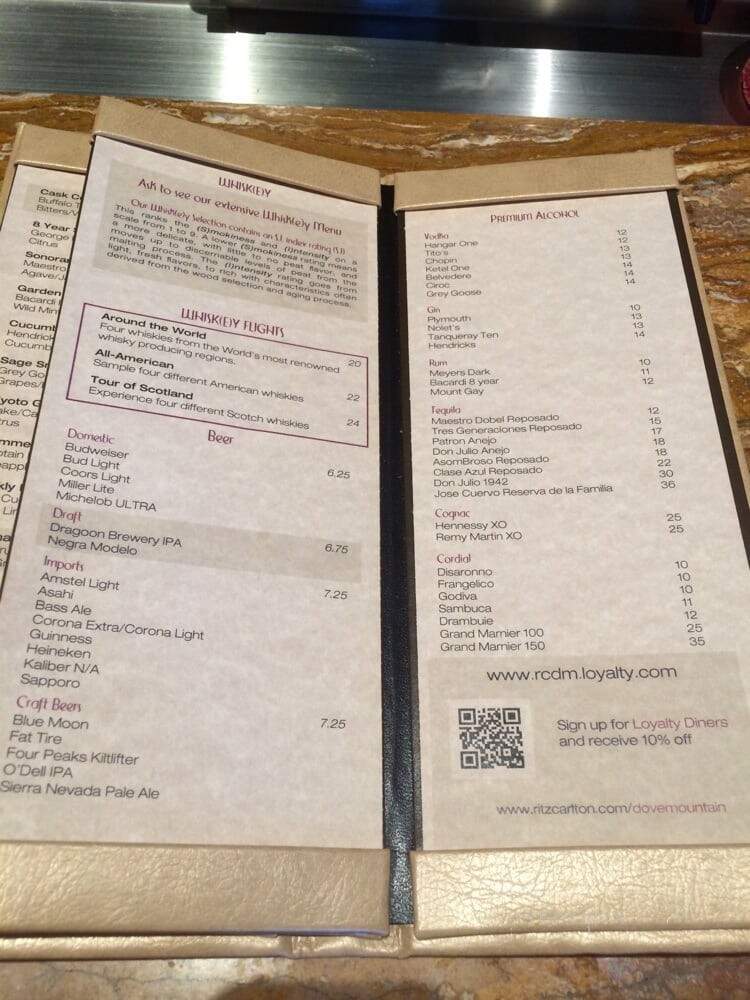 Ignite at the Ritz-Carlton - Tucson, AZ menu_pic