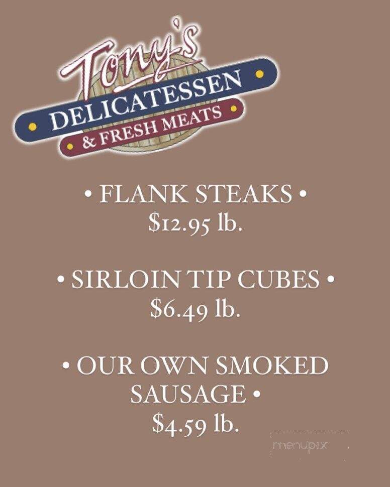 Tony's Delicatessen - Williamsport, PA menu_pic