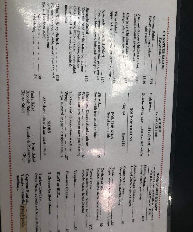 Miss K's Bistro and Catering - Port Aransas, TX menu_pic