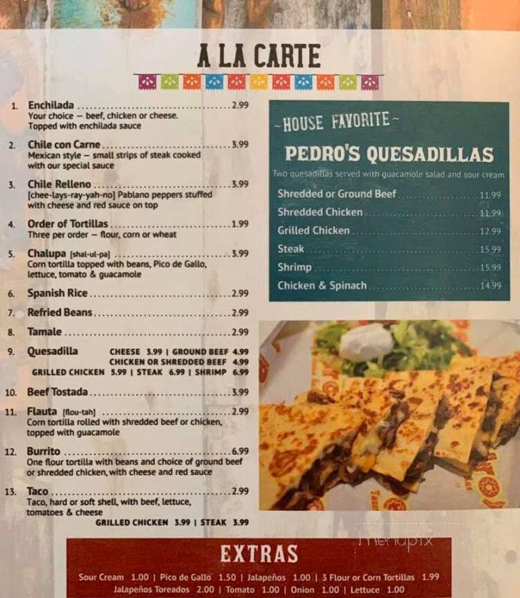 Pedros Tacos & Tequila Bar - Natchez, MS menu_pic