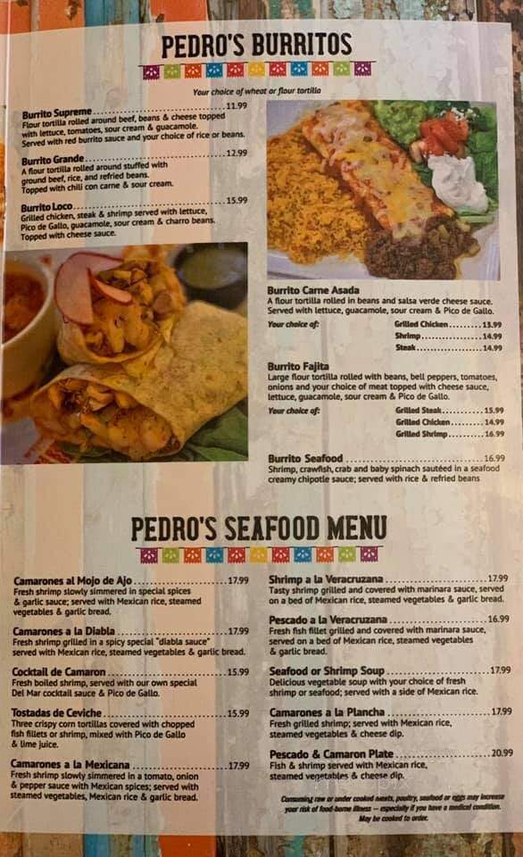 Pedros Tacos & Tequila Bar - Natchez, MS menu_pic