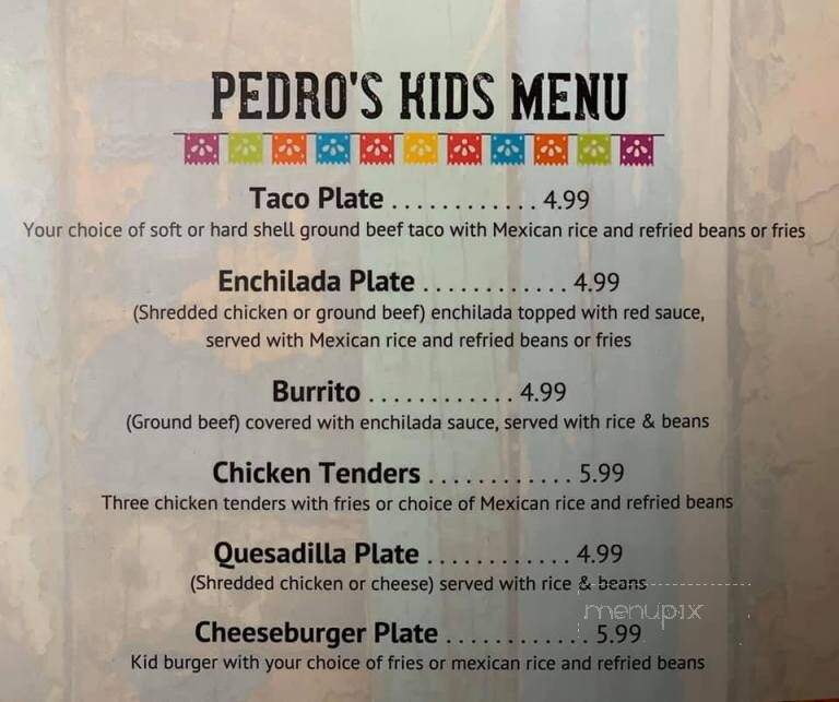 Pedros Tacos & Tequila Bar - Natchez, MS menu_pic
