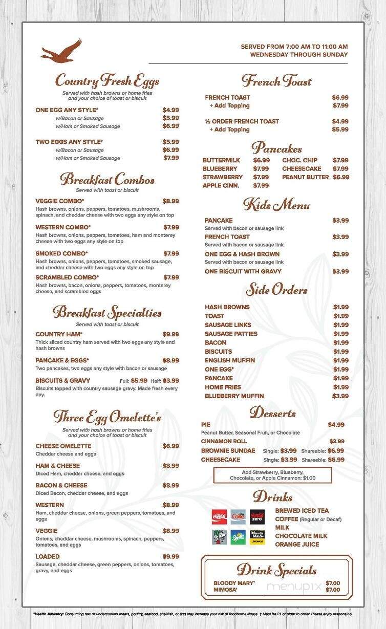 Lakeview Restaurant - Cambridge City, IN menu_pic