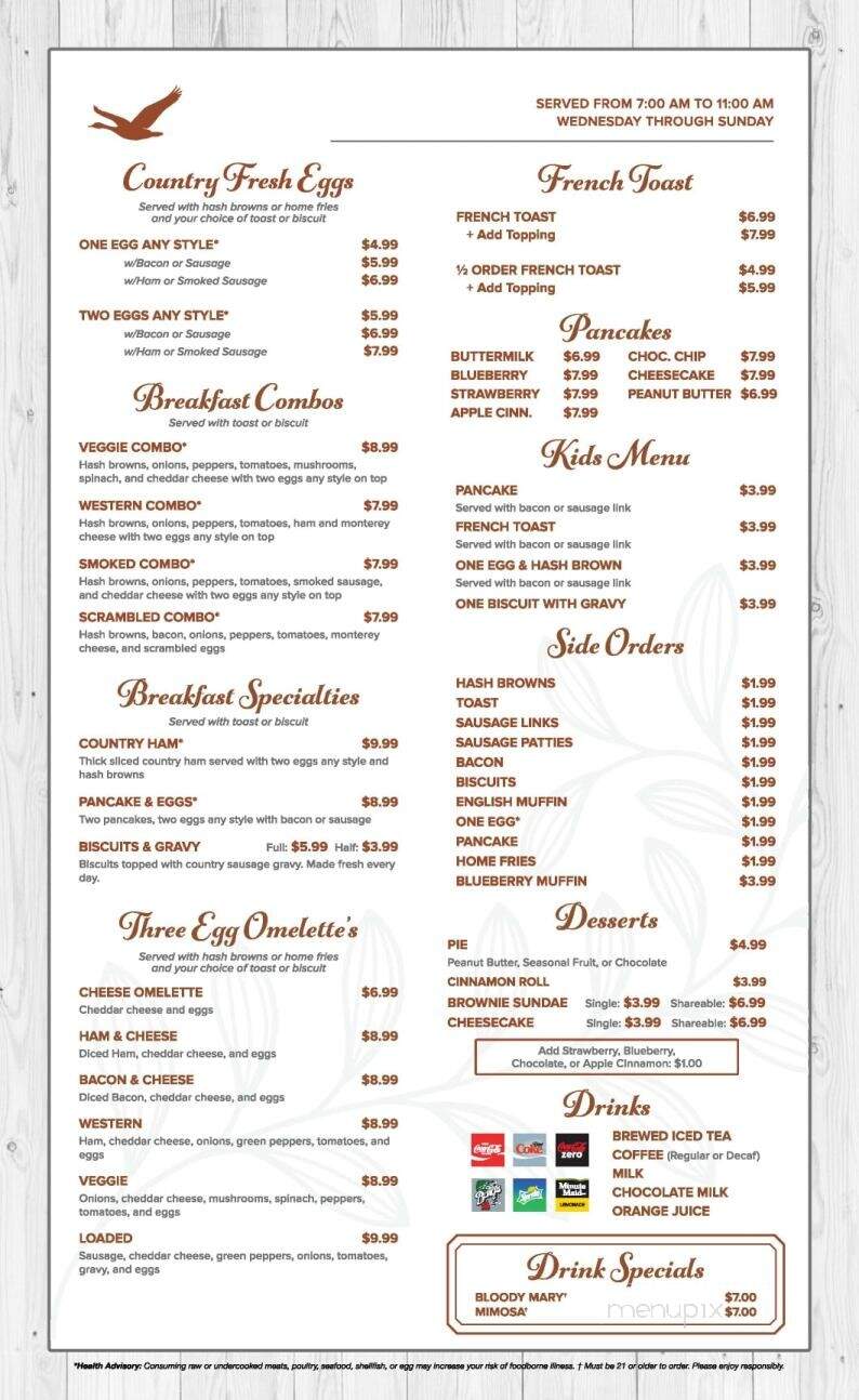 Lakeview Restaurant - Cambridge City, IN menu_pic
