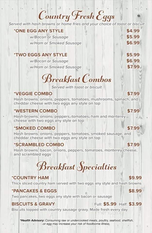 Lakeview Restaurant - Cambridge City, IN menu_pic