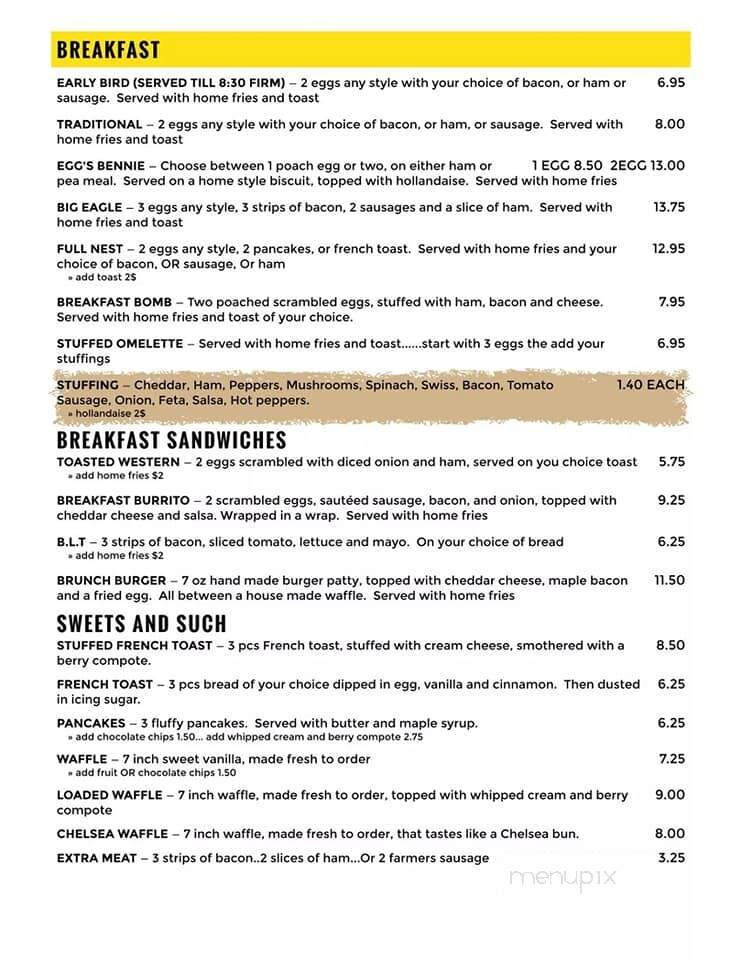 Eagle's Nest Restaurant - Bancroft, ON menu_pic