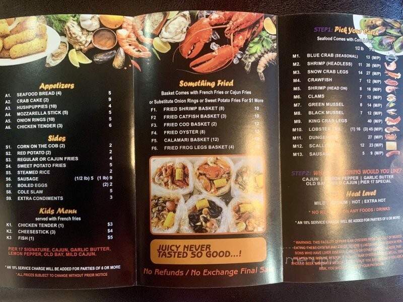 Pier 17 Cajun Seafood & Bar - Louisville, KY menu_pic