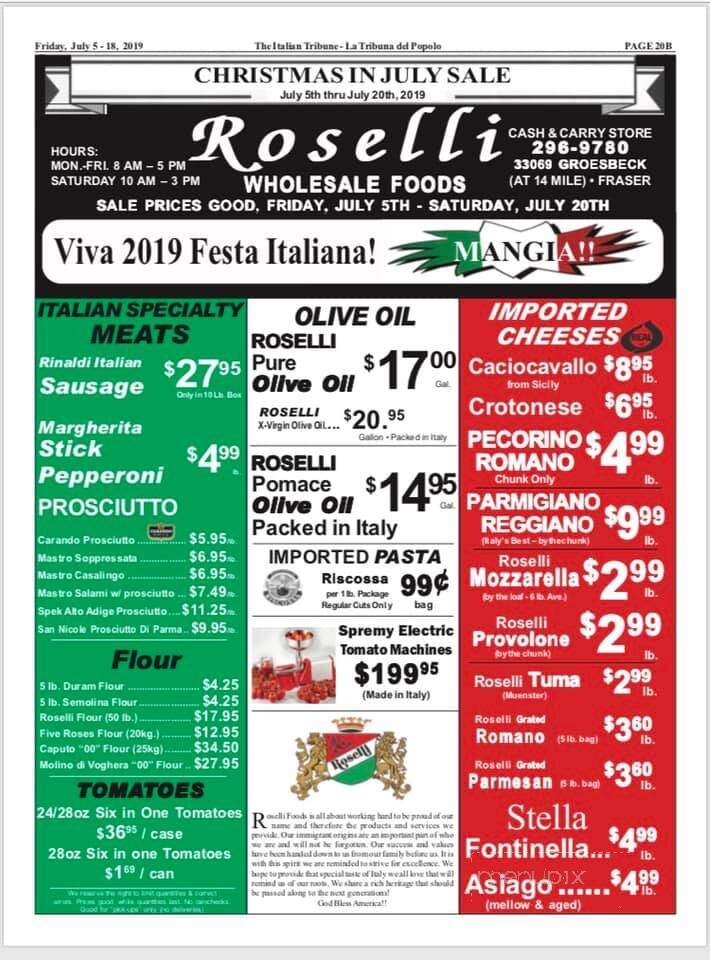 Roselli Wholesale Foods - Fraser, MI menu_pic