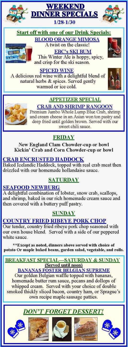 Sprague's Maple Farms - Portville, NY menu_pic