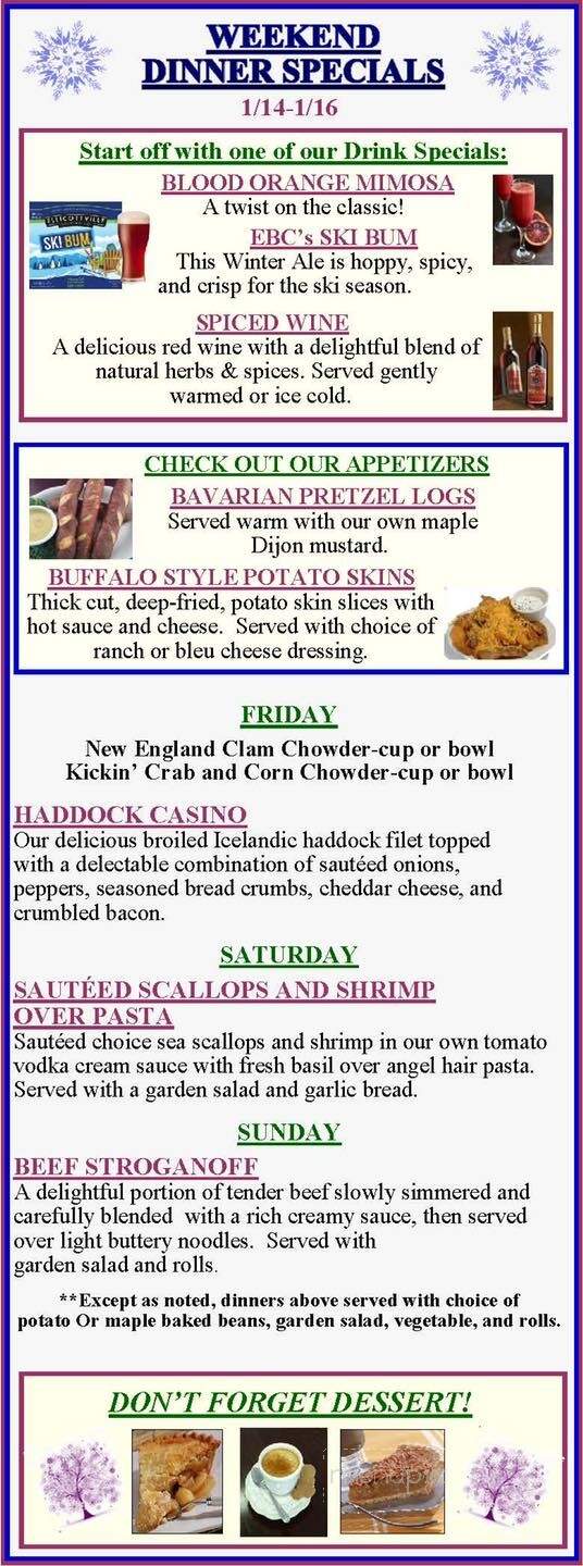 Sprague's Maple Farms - Portville, NY menu_pic
