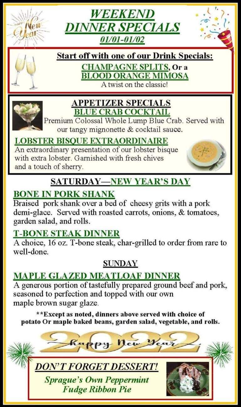 Sprague's Maple Farms - Portville, NY menu_pic