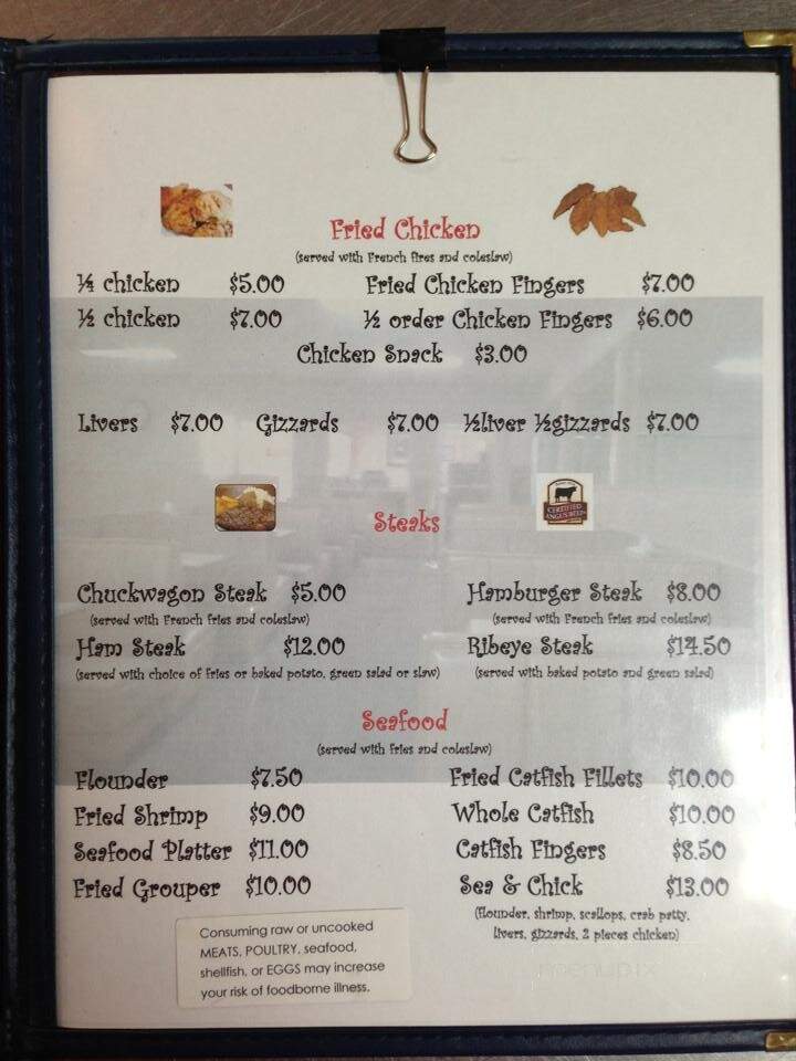 Chicken Shack Restaurant - Luverne, AL menu_pic
