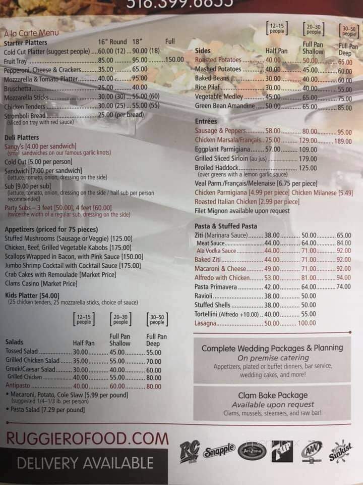 Ruggiero's Socha Plaza Deli - Scotia, NY menu_pic