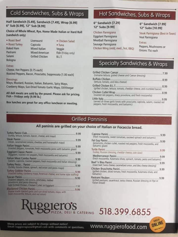 Ruggiero's Socha Plaza Deli - Scotia, NY menu_pic