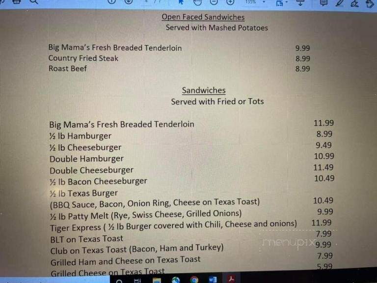 Big Mama's Cafe - Columbia, MO menu_pic