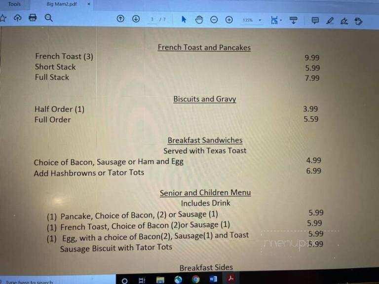Big Mama's Cafe - Columbia, MO menu_pic