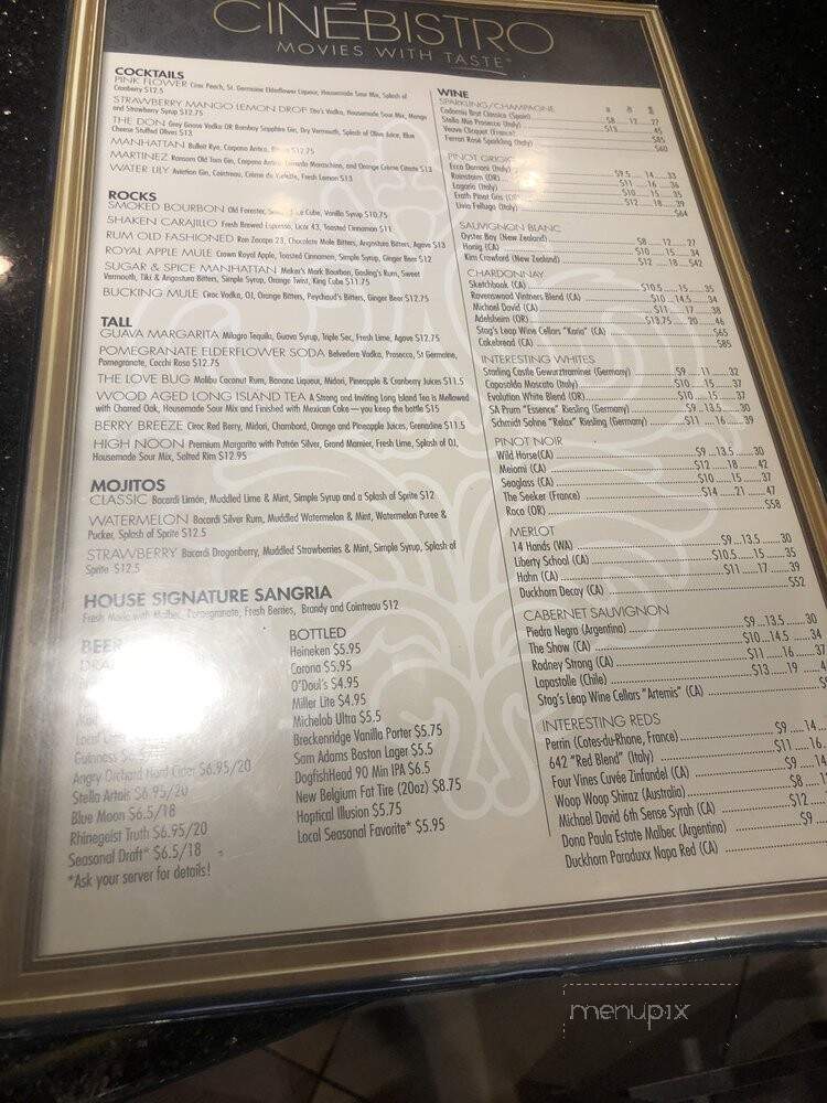 Cobb Luxury 15 Theatres & CineBistro - Liberty Township, OH menu_pic