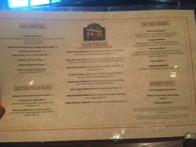 Alice & Pete's Pub - Ponte Vedra Beach, FL menu_pic