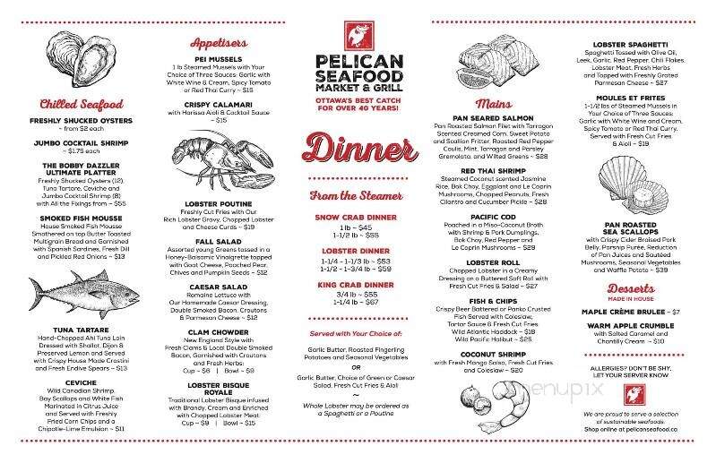 Pelican Grill - Ottawa, ON menu_pic
