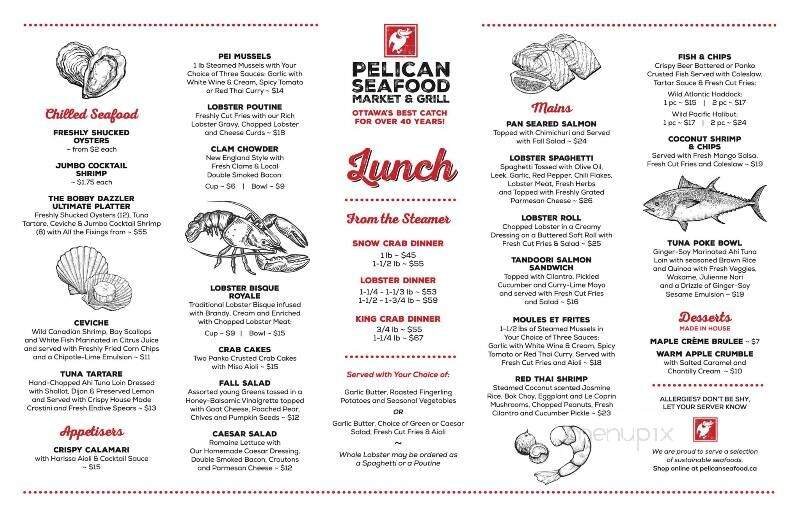 Pelican Grill - Ottawa, ON menu_pic