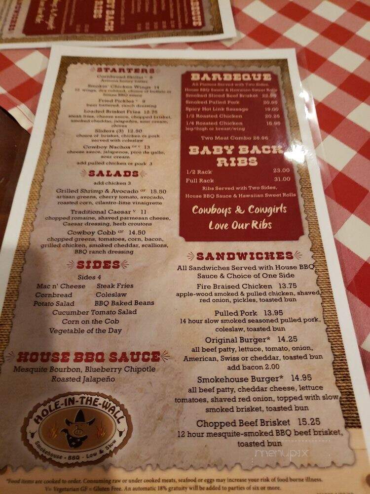 Hole In The Wall Restaurant - Phoenix, AZ menu_pic