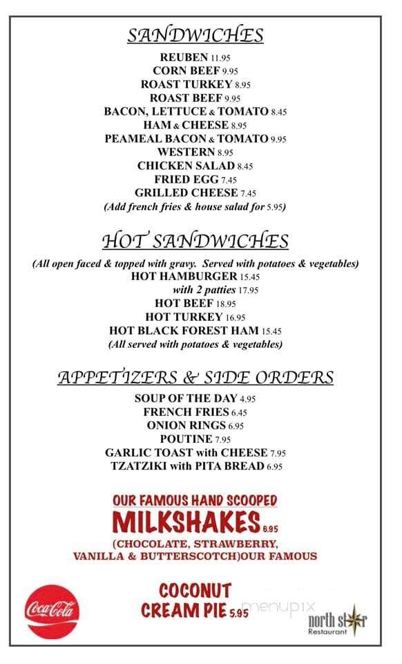 North Star Restaurant - Lucan, ON menu_pic