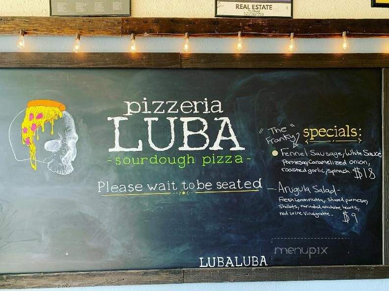 Pizzeria Luba - Auburn, CA menu_pic