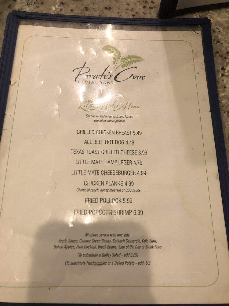 Pirate's Cove Restaurant - Chesapeake, VA menu_pic
