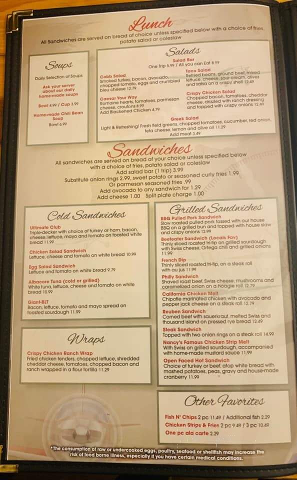 Nancy's Airport Cafe - Willows, CA menu_pic