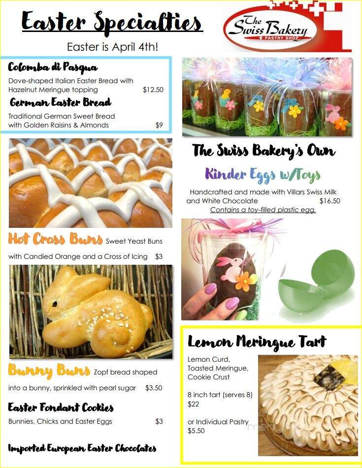 The Swiss Bakery & Pastry Shop - Springfield, VA menu_pic