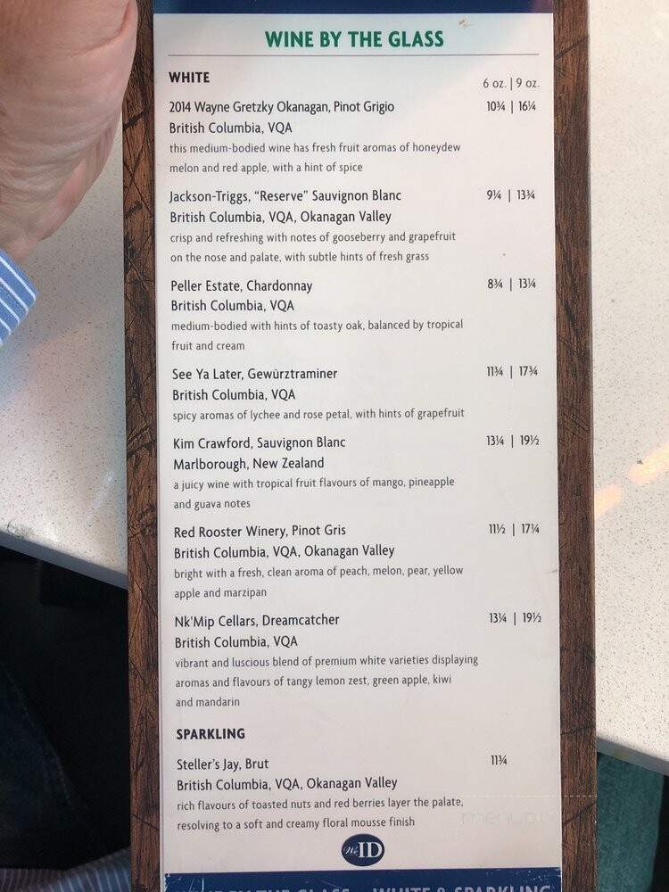 Canucks Bar & Grill YVR - Richmond, BC menu_pic