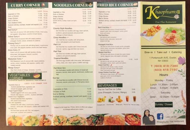 Khaophums ll - Exeter, NH menu_pic