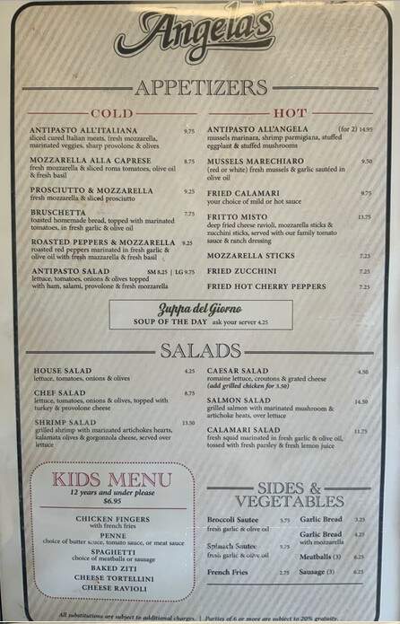 Angela's Pizza & Restaurant - Charlotte, NC menu_pic