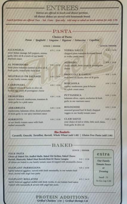 Angela's Pizza & Restaurant - Charlotte, NC menu_pic